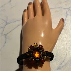 Radiant Orange Gemstone Cuff Bracelet
